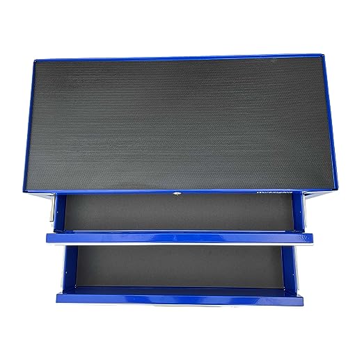 Industrial 2 Drawers Portable Metal Tool Box 26" Blue V6365