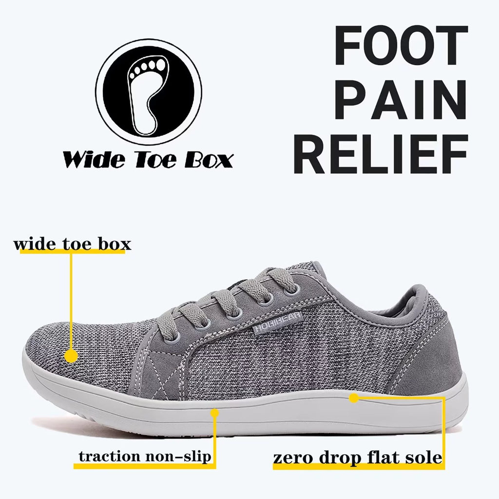 Hobibear Men's Wide Toe Box Barefoot Shoes Light Gray 8 L784736