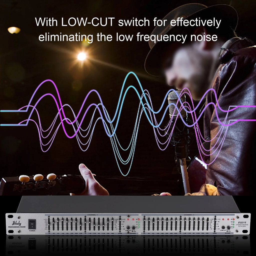 Btuty EQ-215 Dual Channel 15-Band Equalizer 1U Rack Mount Graphic Equalizer L447110