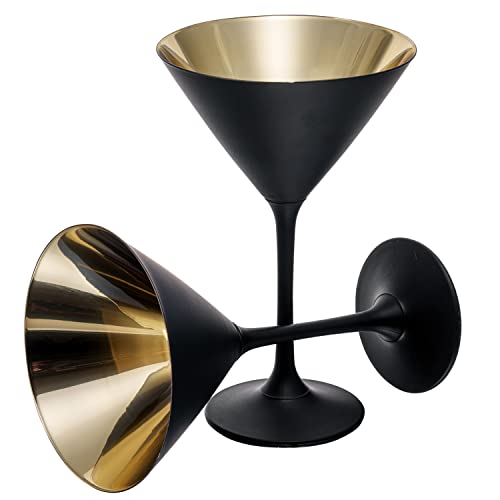 MyGift 8 oz Copper Tone Martini Glasses, Set of 2 X9381