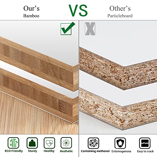 White 6-Tier Bamboo Blanket Ladder Rack P619974
