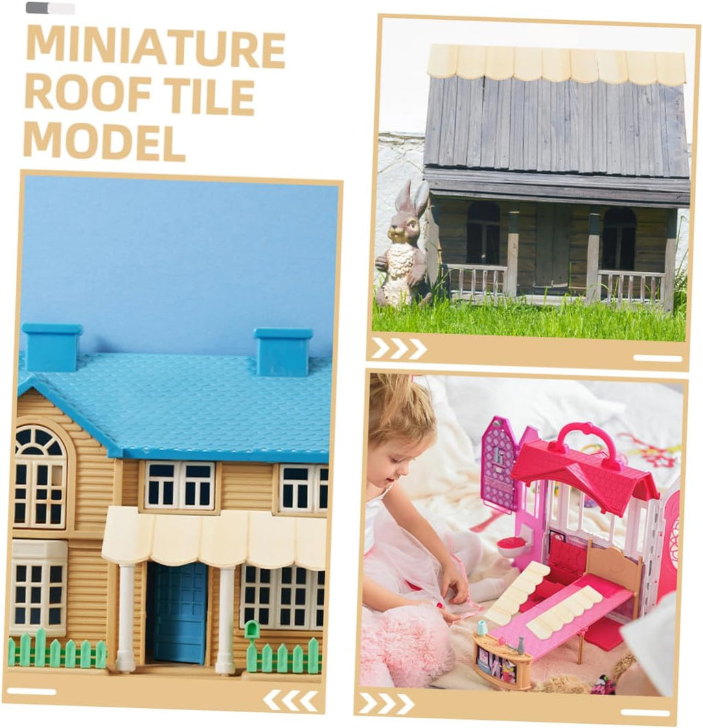24pcs Dollhouse Miniature Roof Tiles Wood Decor T25249