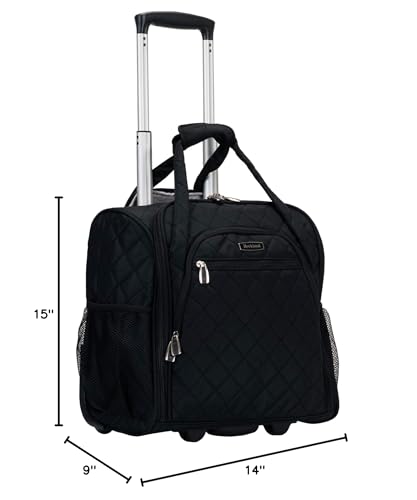 Rockland Melrose Upright Wheeled Underseater Carry-On Luggage, Black, 15-Inch A15475