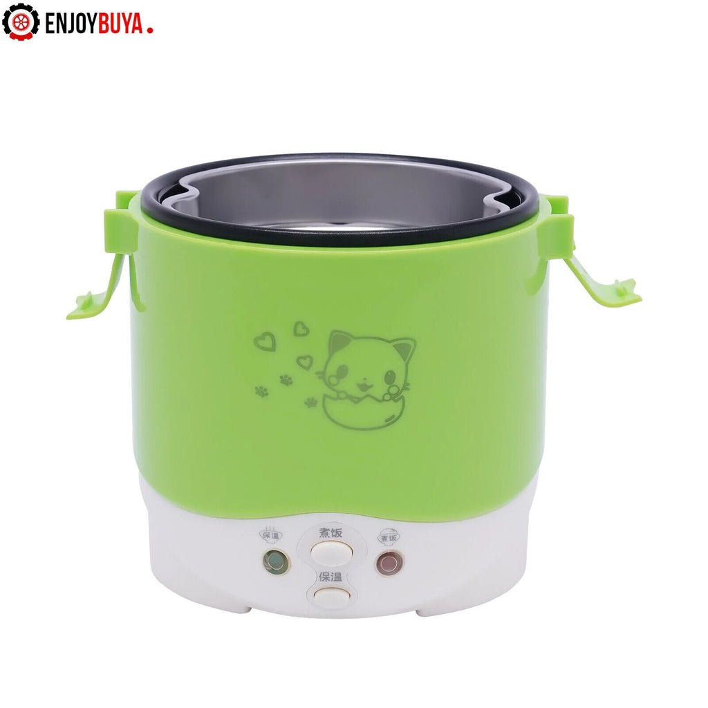 Mini Electric Rice Cooker 1L Portable for Travel with Measuring Cup and Spoon D85363