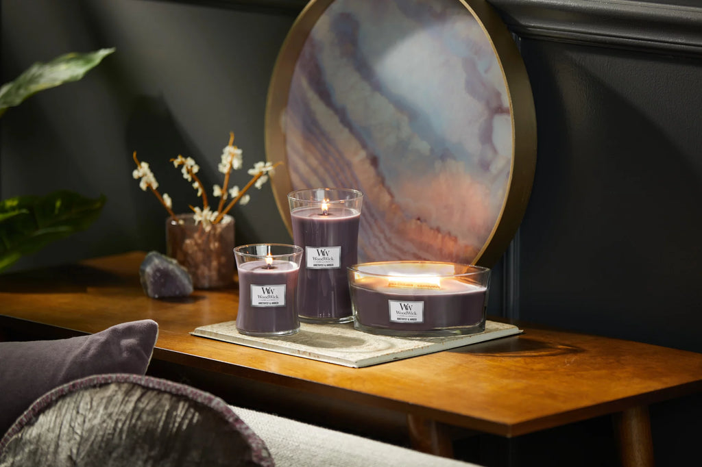 WoodWick Amethyst & Amber Ellipse Candle I85022