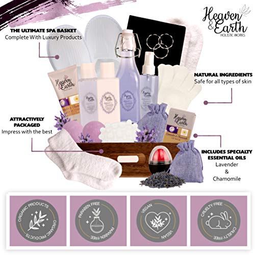 Lavender Pampering Gift Basket for Mom - Spa Bath Gift Set S827109