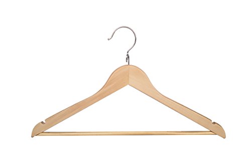 Proman Products Kascade Wooden Hangers 50 Pack, Natural D4941