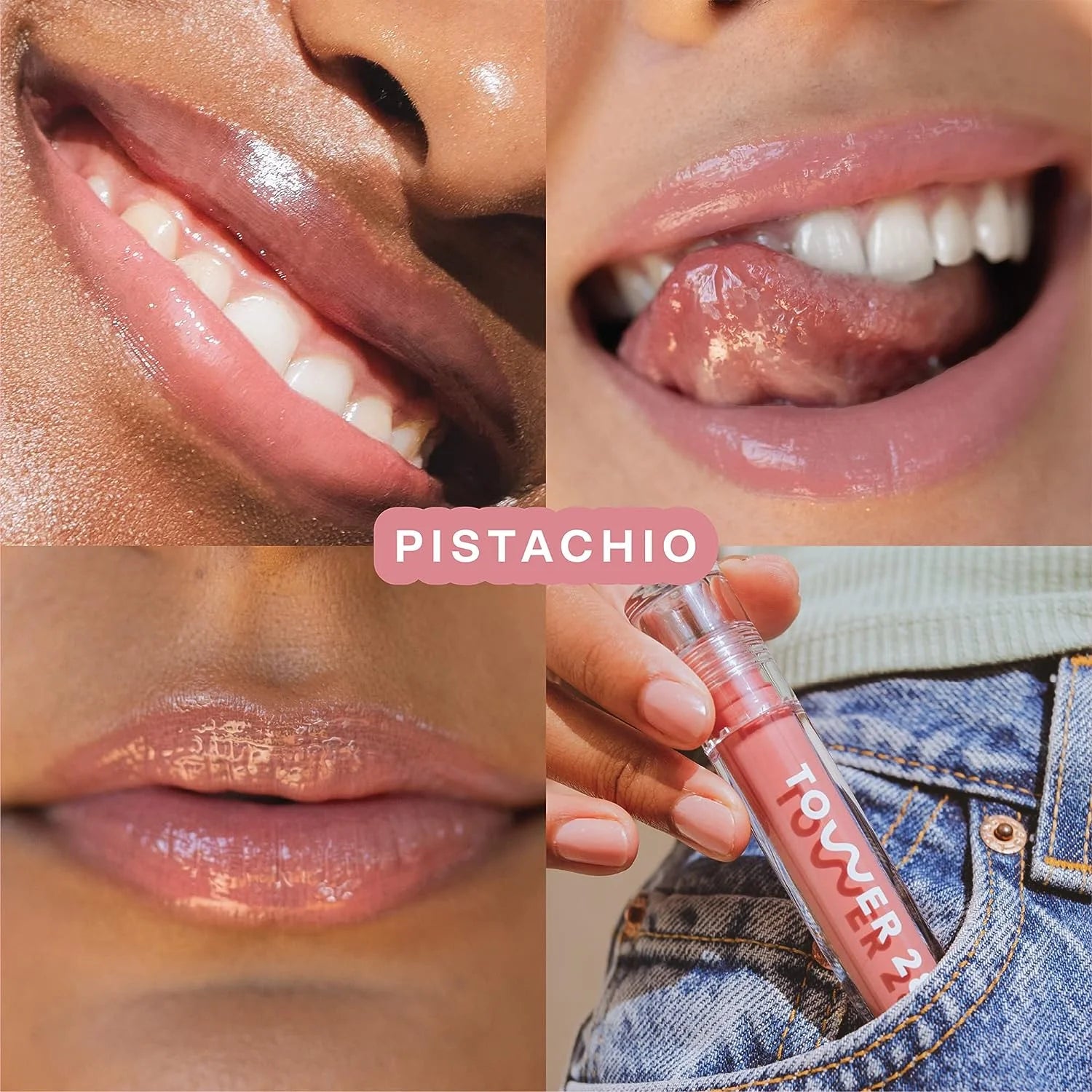 Tower 28 ShineOn Milky Lip Jelly Pistachio Non-Sticky Vegan Lip Gloss N338618