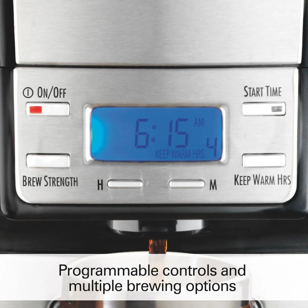 Hamilton Beach 48465 Coffee Maker, 12 Cup Brewstation, Black & Stainless D48927