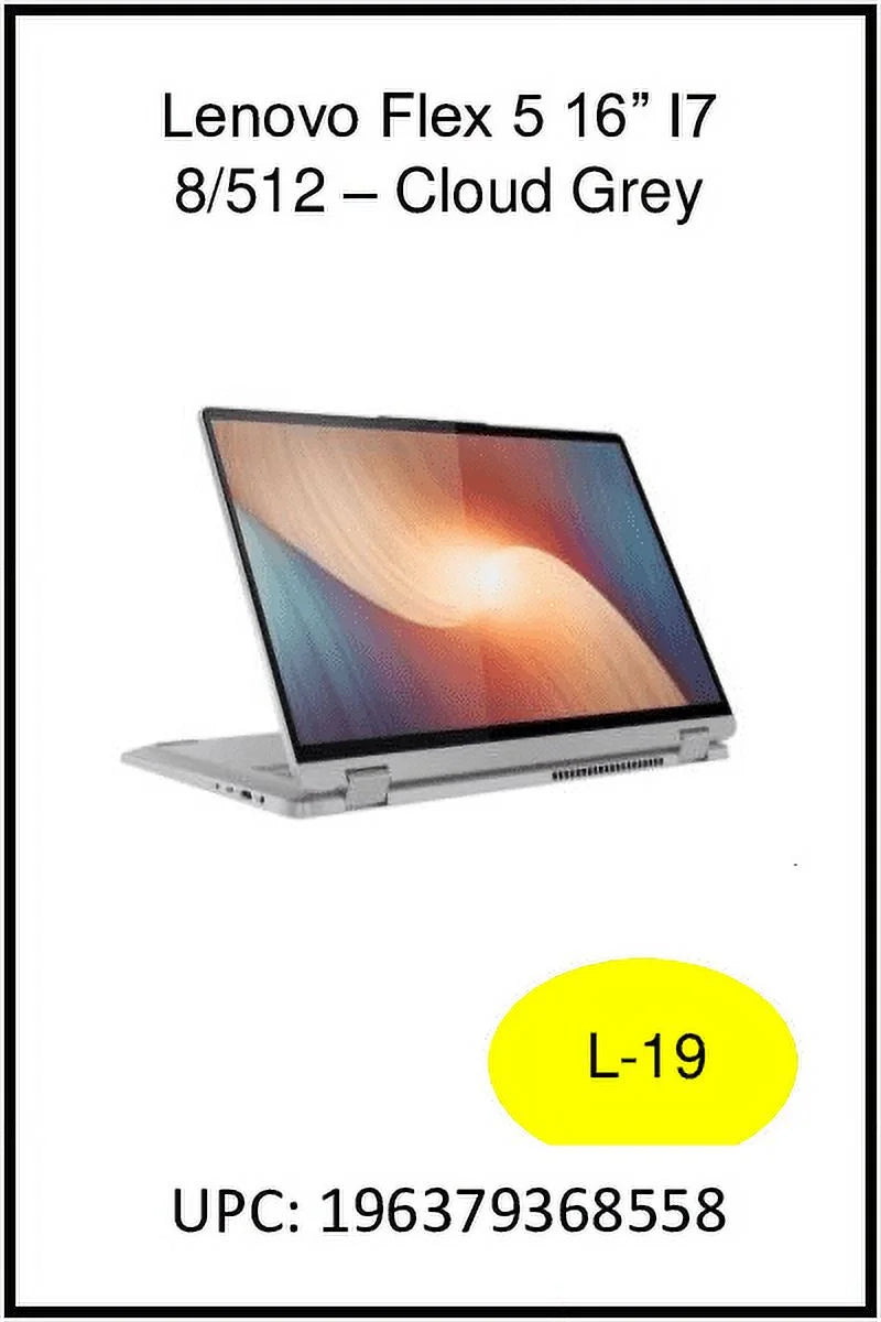 Lenovo Ideapad Flex 5i 16" Touchscreen Laptop, Core i7, 512GB SSD S62013