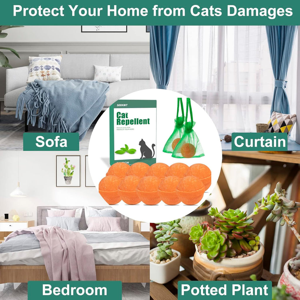 Natural Cat Repellent Outdoor Indoor Peppermint Oil Deterrent 10 Pack R8060
