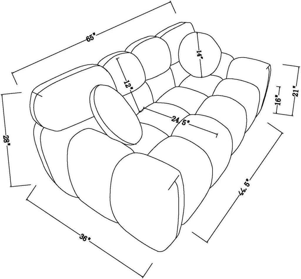 Modern Loveseat Sofa Olive Green Recliner Couch with Pillows B6984