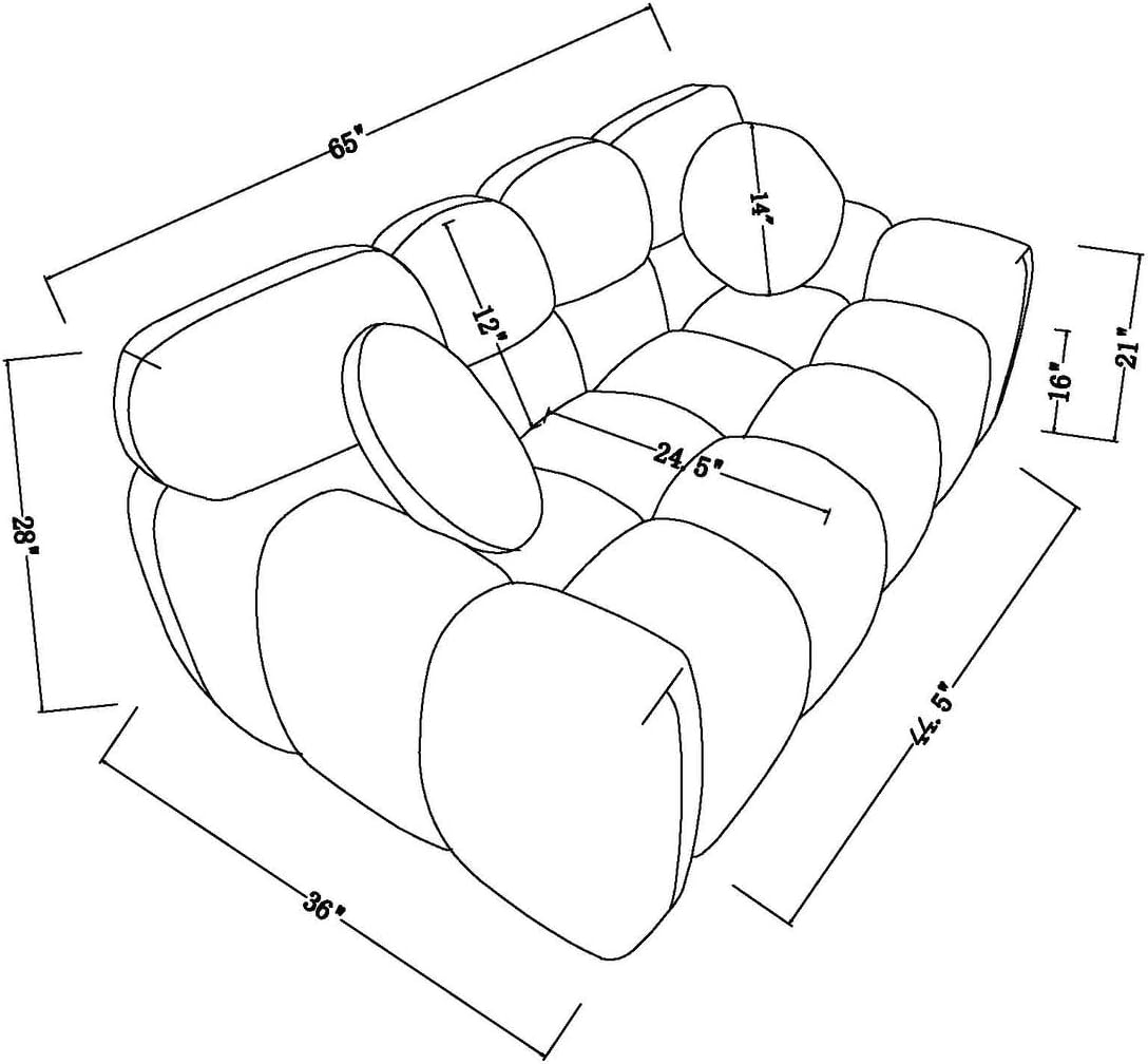 Modern Loveseat Sofa Olive Green Recliner Couch with Pillows B6984