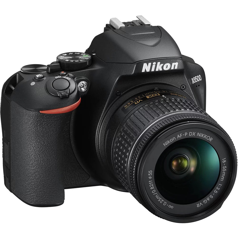 Nikon D3500 DSLR Camera with 18-55mm Lens, 64GB Card, 2 Batteries, Case & Software Q678