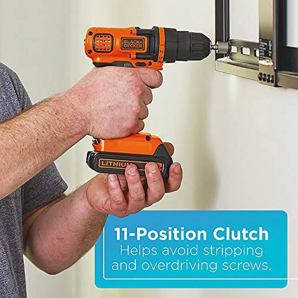 BLACK+DECKER 20V MAX Cordless Drill and Driver with Battery and Charger J84873
