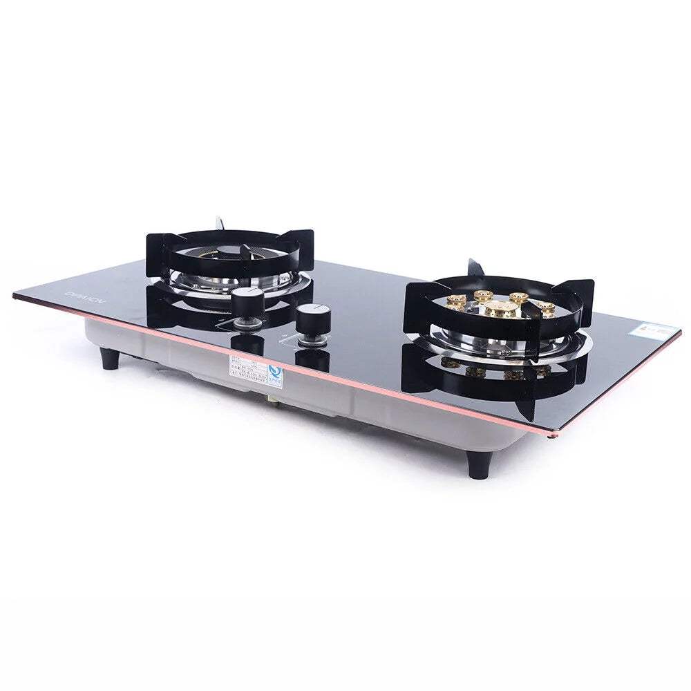 Fichiouy Gas Cooktop 2-Burner Built-In Natural Gas Stove O284