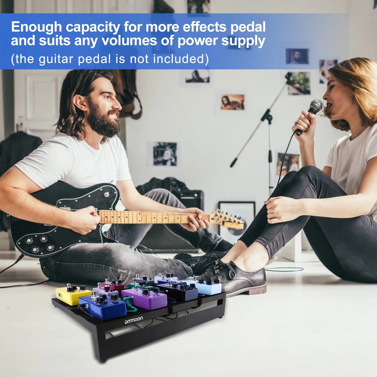 Ammoon Large Guitar Effect Pedal Board Aluminum Alloy with Carry Bag C4022