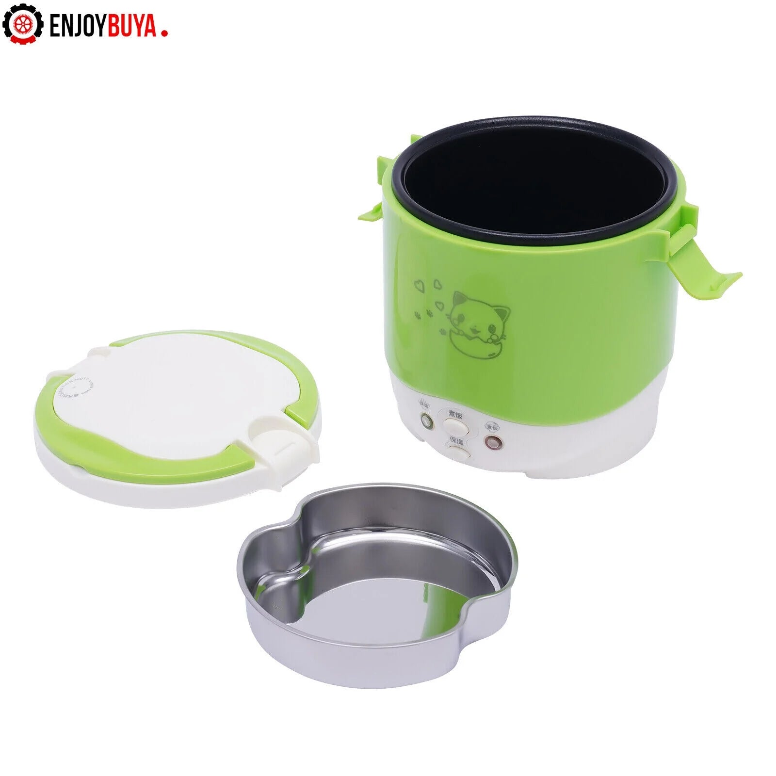 Mini Electric Rice Cooker 1L Portable for Travel with Measuring Cup and Spoon D85363