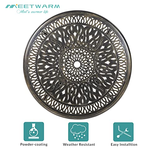 MEETWARM 3-Piece Outdoor Patio Dining Set with Swivel Rocker Chairs and Round Table Q934306