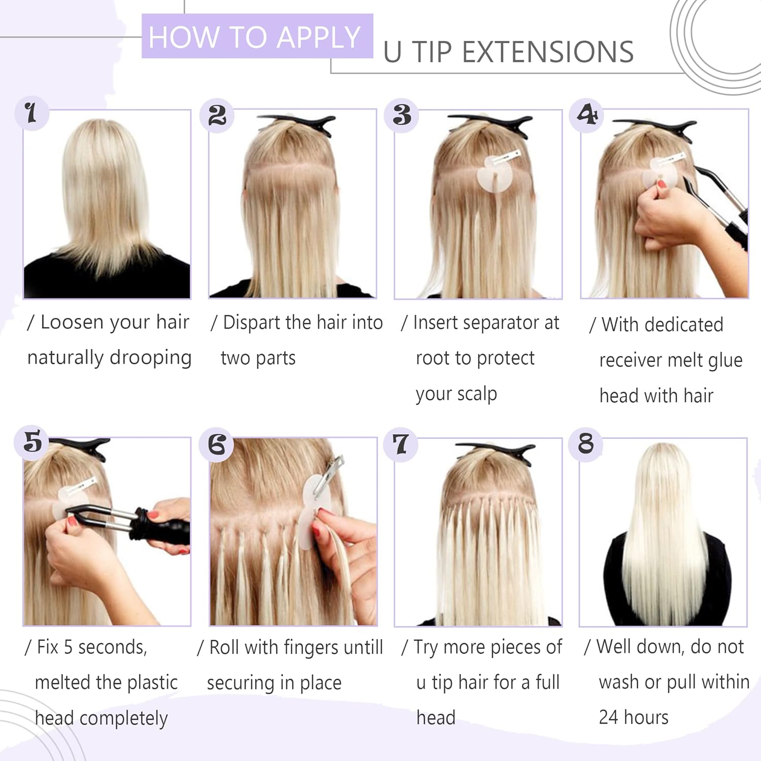 SEGO U Tip Hair Extensions Real Human Hair Keratin Fusion 18 Inch Medium Brown & Dark Blonde H40383