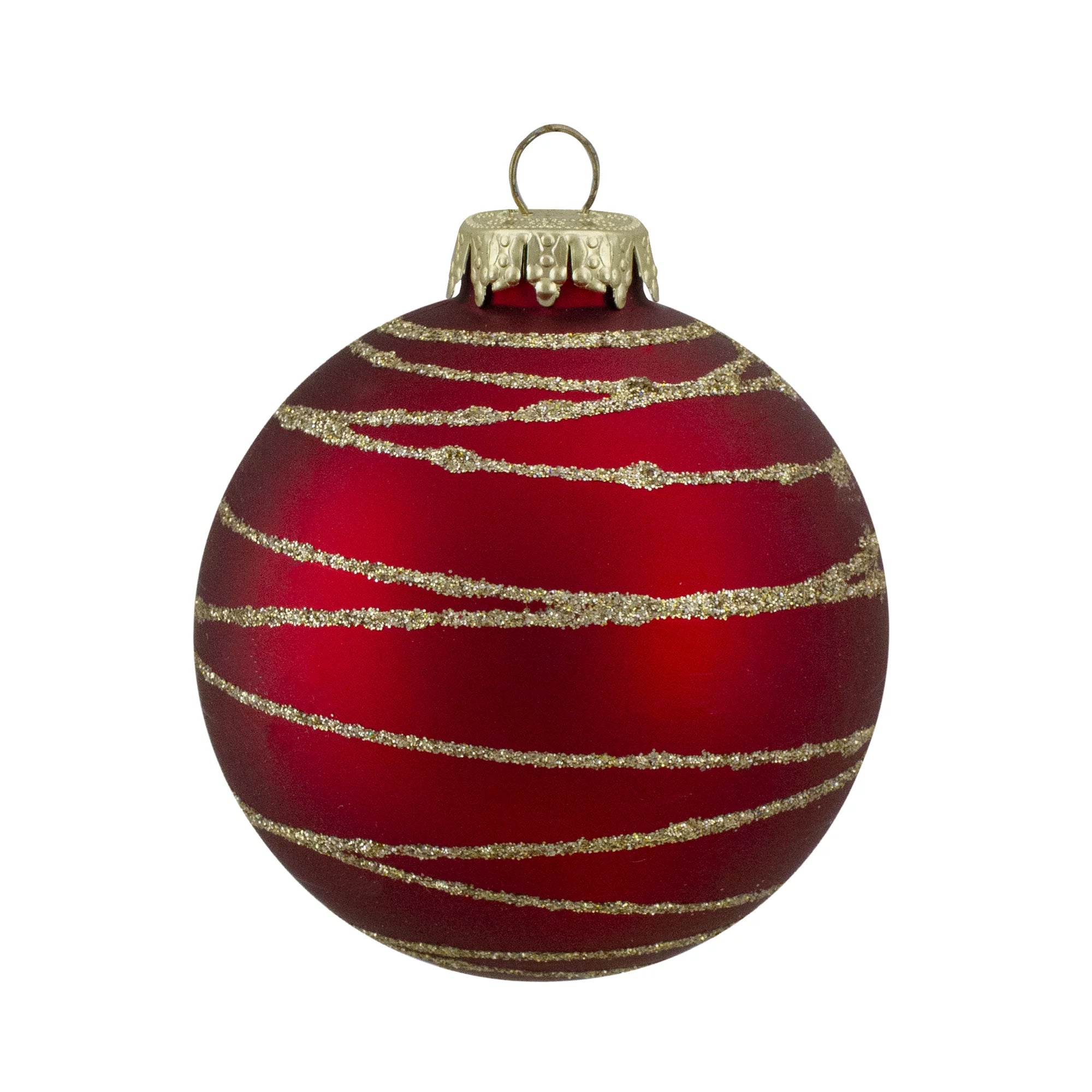 Northlight 4ct Glass Red and Green Matte Christmas Ball Ornaments 80mm I300