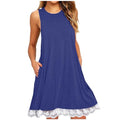 Summer Dresses for Women 2024, Loose Casual Sleeveless Sundress, Flowy Beach Tank Dress with Pocket