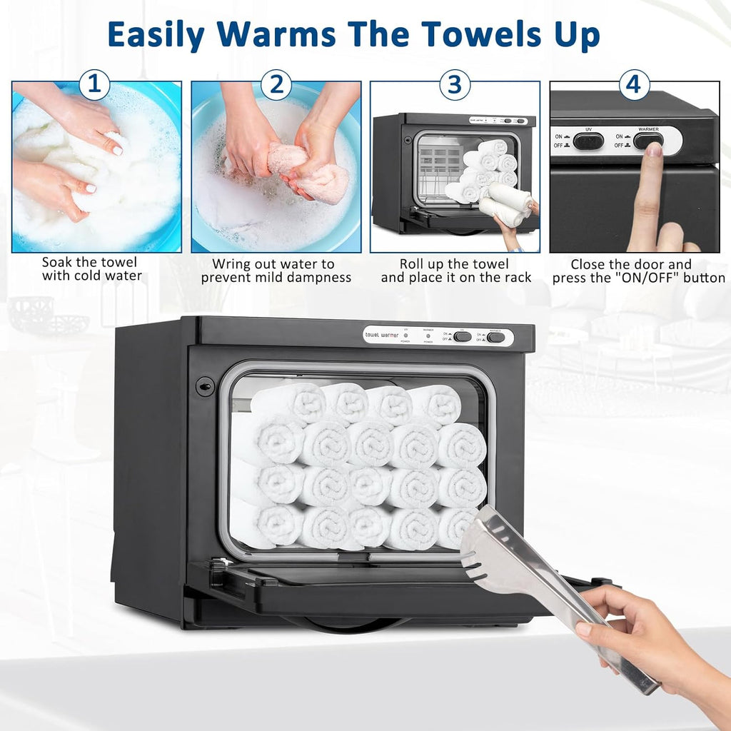 Black Aluminum Towel Warmer Cabinet for Salons & Spas F920198