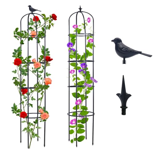 2 Pack Garden Obelisk Trellis for Climbing Plants Indoor and Outdoor 6ft Plant Climbing Trellis for Pots Plant Support Vine Support Flower Trellises pot trellis