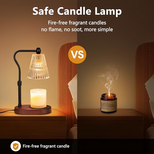 Candle Warmer Lamp with Timer and Dimmer, Electric Wax Melt Warmer with 2 Bulbs C83372