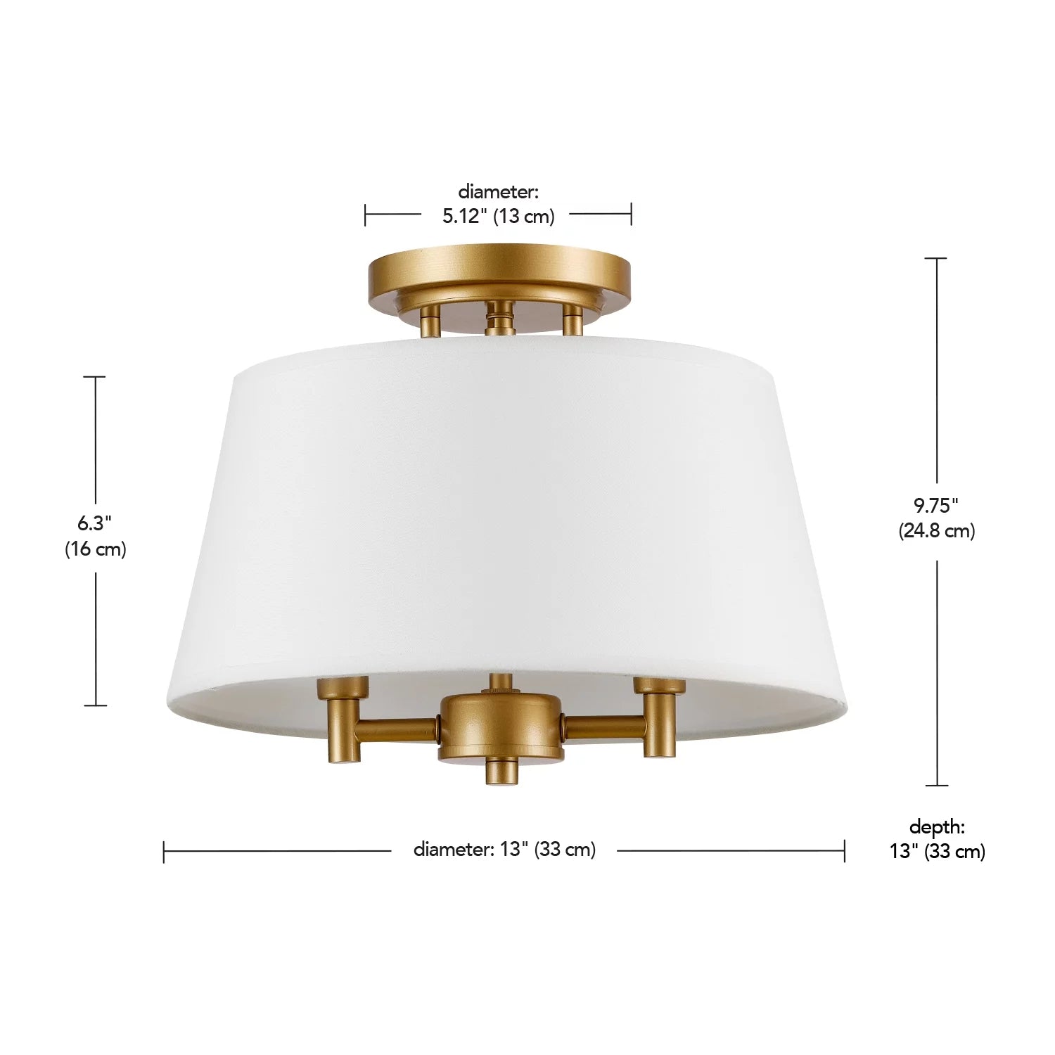 Better Homes & Gardens 2-Light Flush Mount Burnished Brass Z91567
