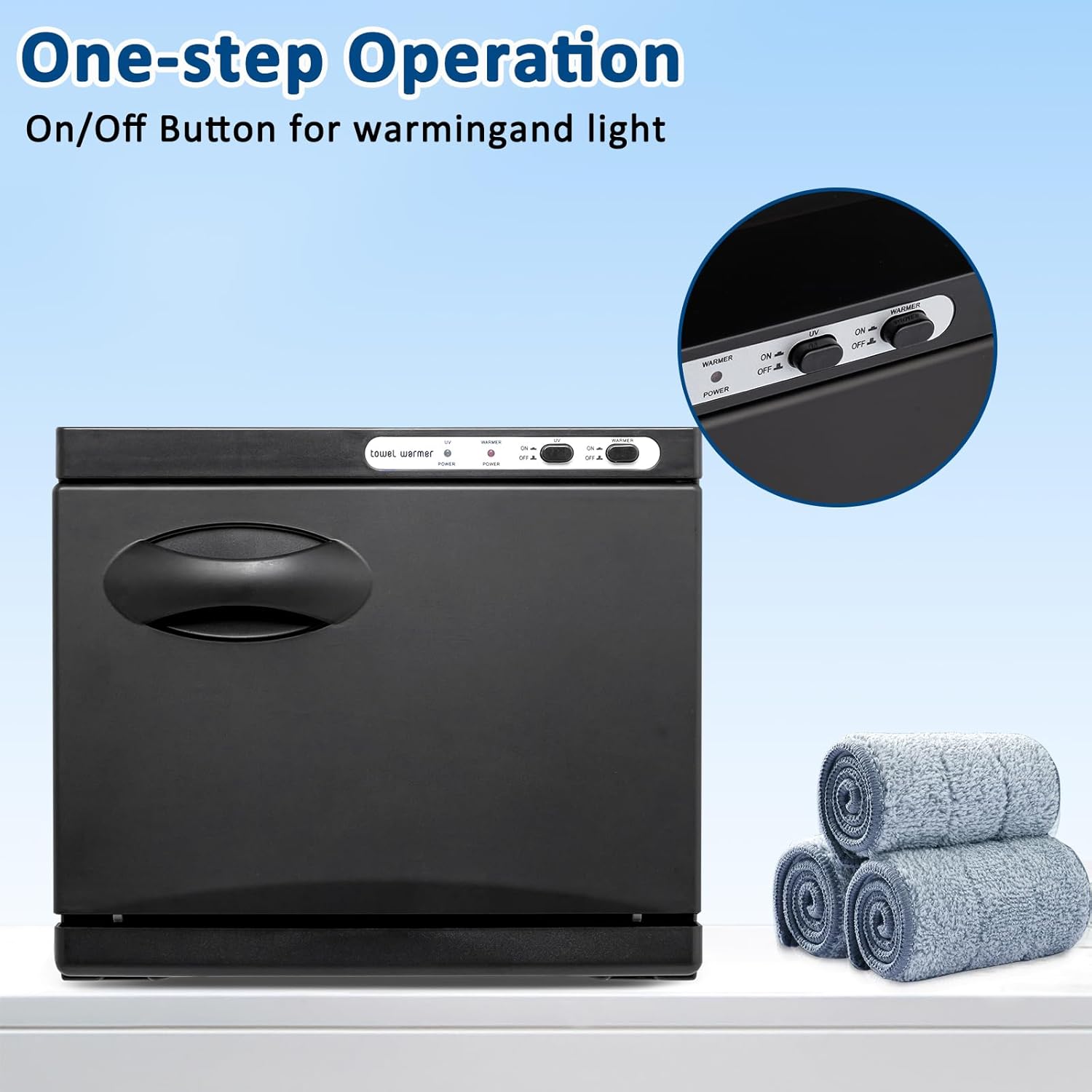 Black Aluminum Towel Warmer Cabinet for Salons & Spas F920198