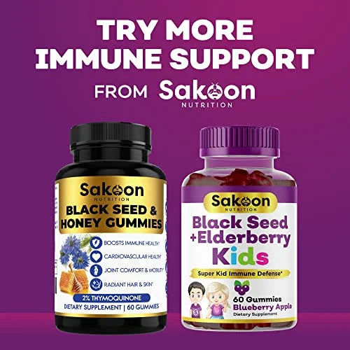 Sakoon Black Seed Oil & Honey Gummies with Thymoquinone, 60 Count R891513
