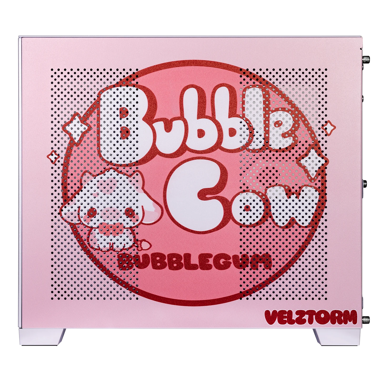 Velztorm Bubble Cow Custom Art Aluminum Tempered Glass O11 Dynamic Mini Rose Pink Gaming Computer Case D216277
