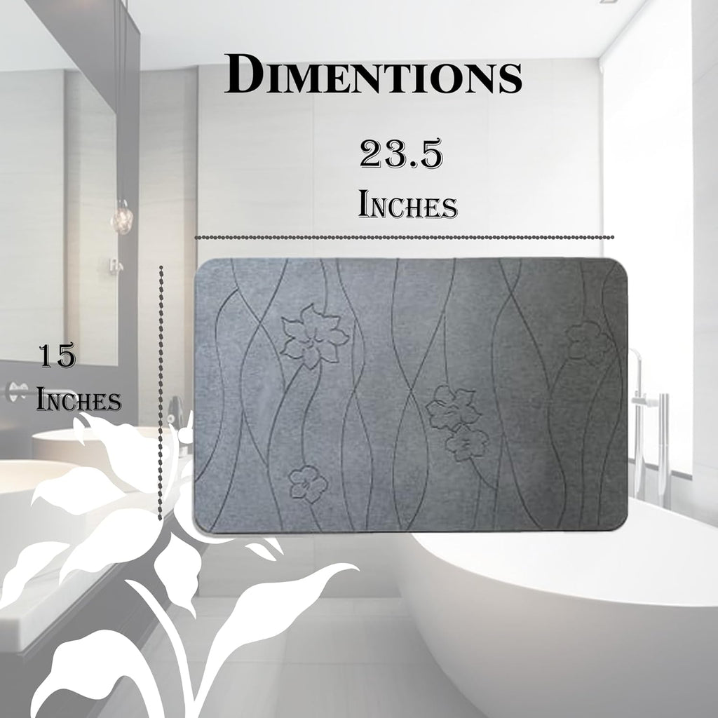 Diatomaceous Earth Stone Bath Mat Large Non-Slip Absorbent M9984