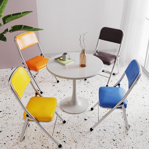 Folding Chairs with Padded Seats for Indoor Outdoor Dining Party, Purple U402