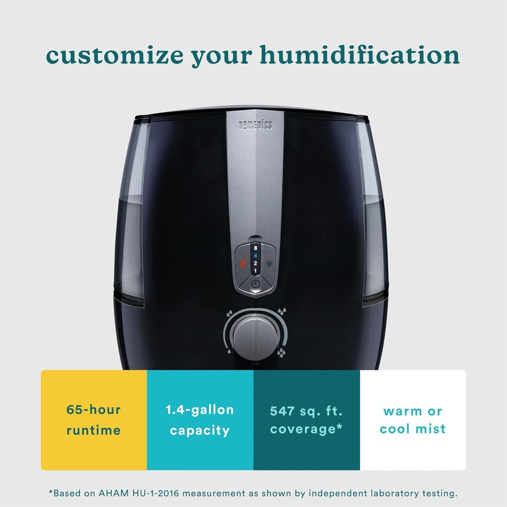 Homedics TotalComfort Plus Ultrasonic Air Humidifier, 5.3L Warm and Cool Mist B549597