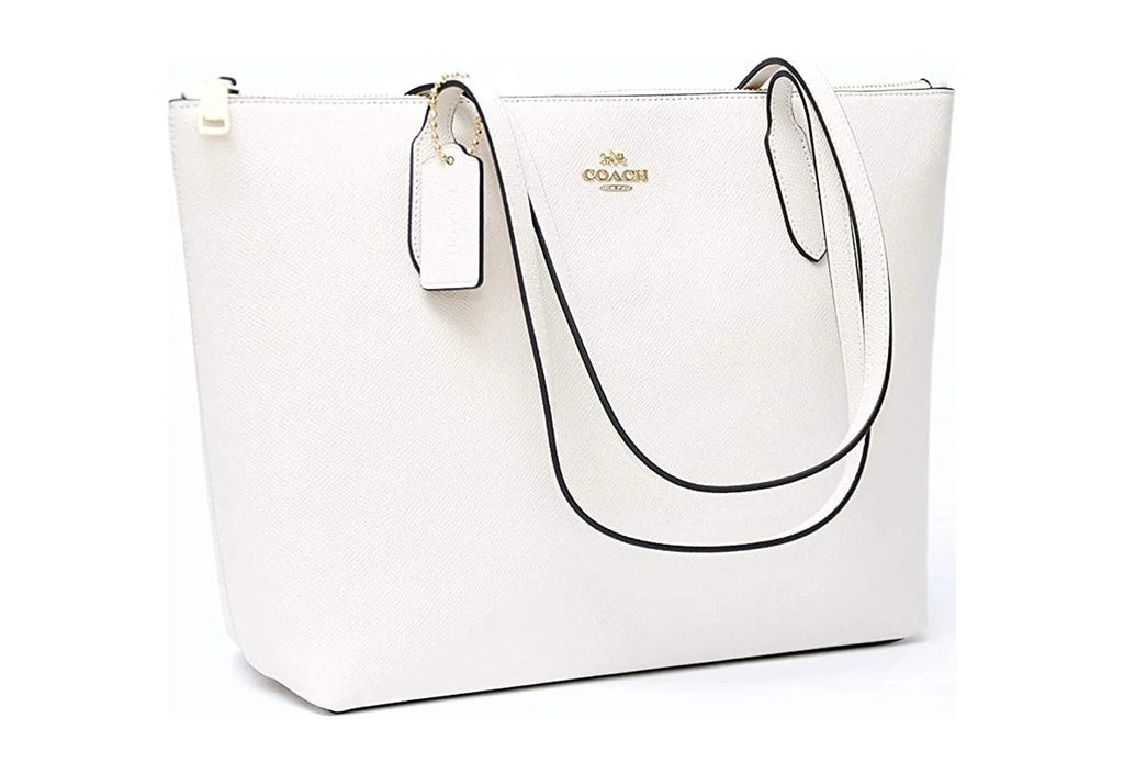 Coach Leather Zip Top Tote Chalk B630568