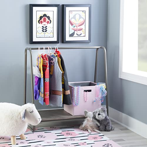Linon Richter Modern Clothing Rack with Wooden Shelf F6213