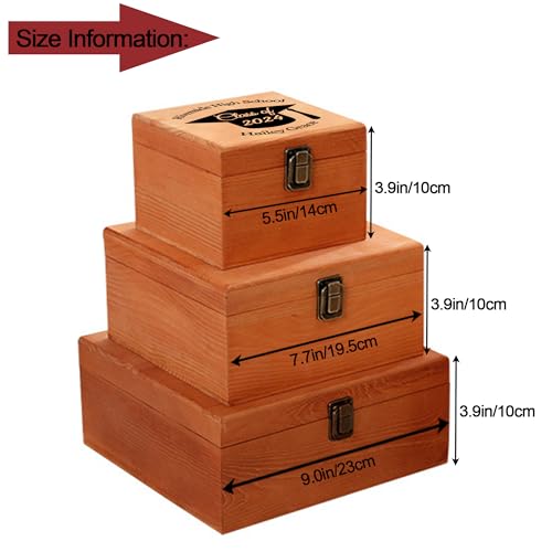 Personalized Graduation Wooden Box with Name & Grad Year for Him Her U9563