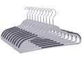 Quality Hangers Clothes Hangers 50 Pack - Non-Velvet Plastic Hangers for Clothes - Heavy Duty Coat Hanger Set - Space-Saving Closet Hangers with Gray Swivel Hooks - Functional Non-Flocked Hangers