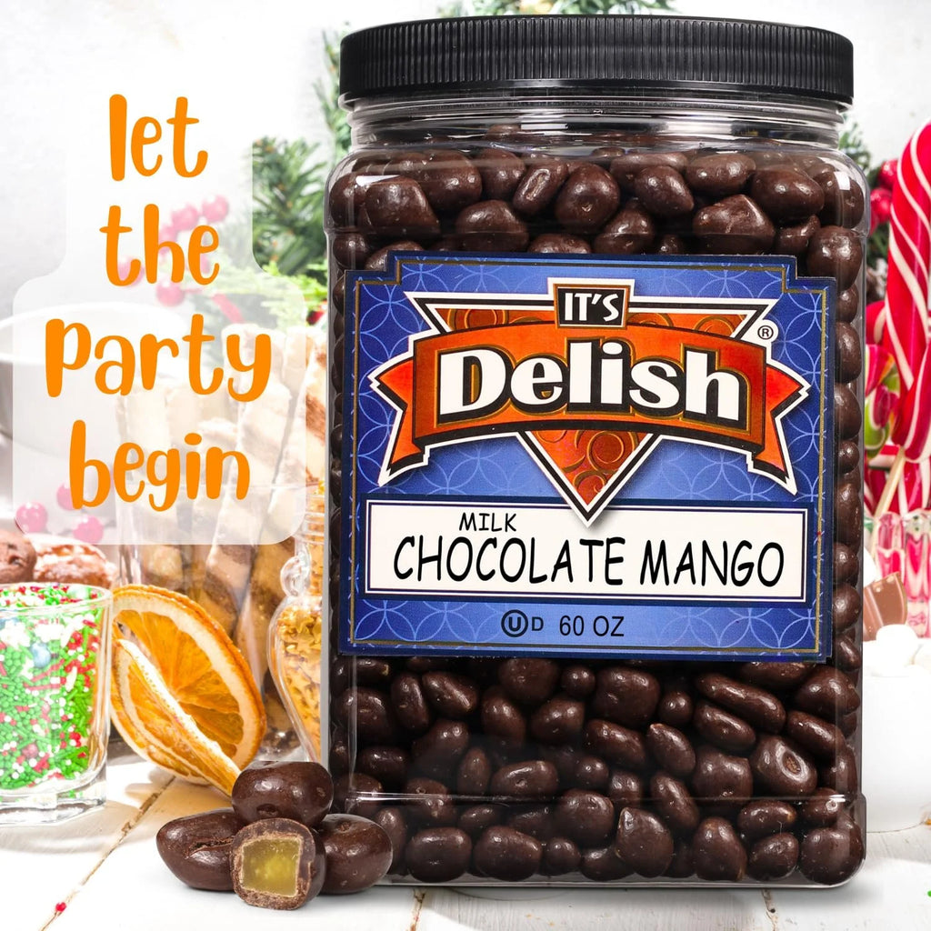 Milk Chocolate Covered Dried Mango by It's Delish, 60 oz Jumbo Container R400404