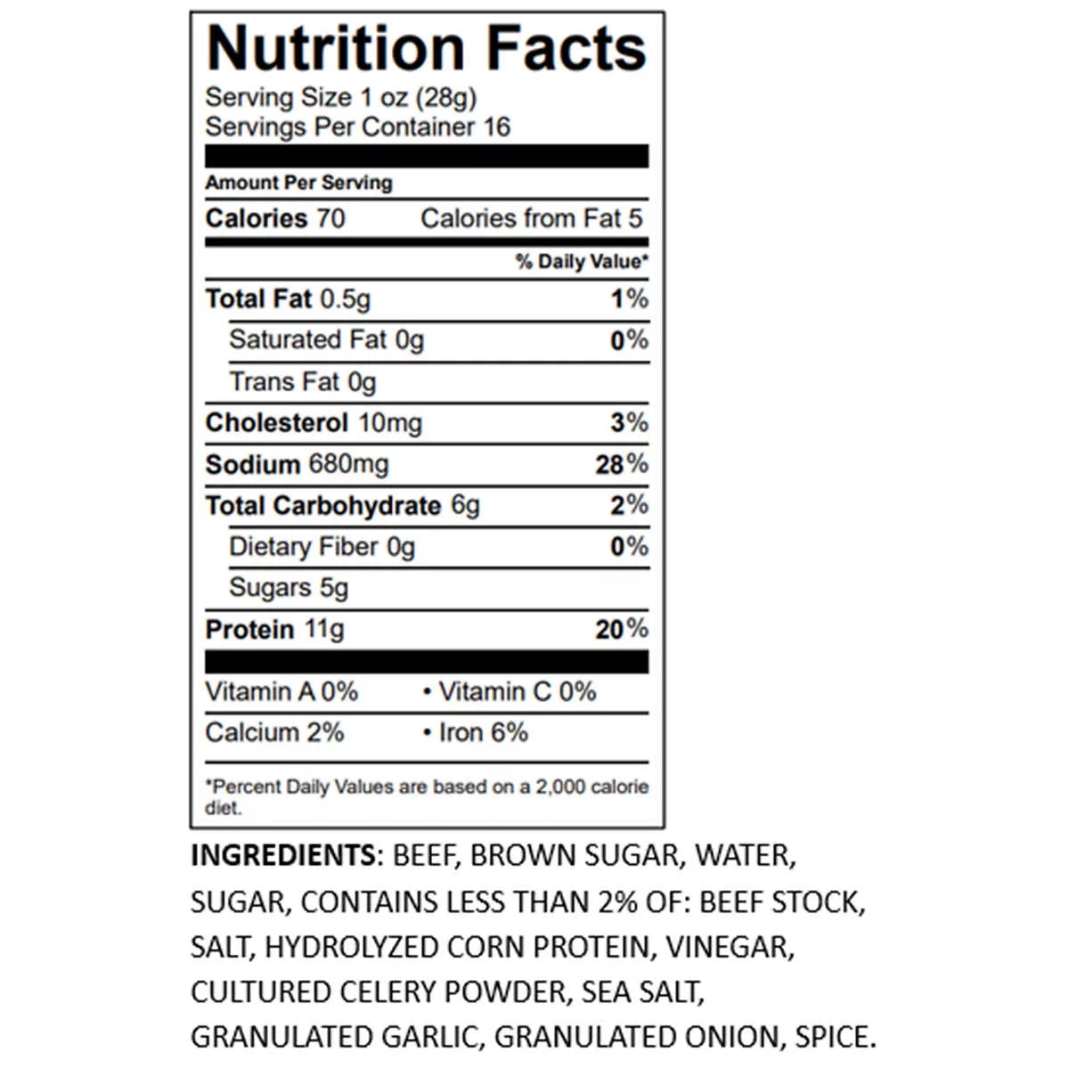 Pacific Gold Beef Jerky Original 16 oz V64848