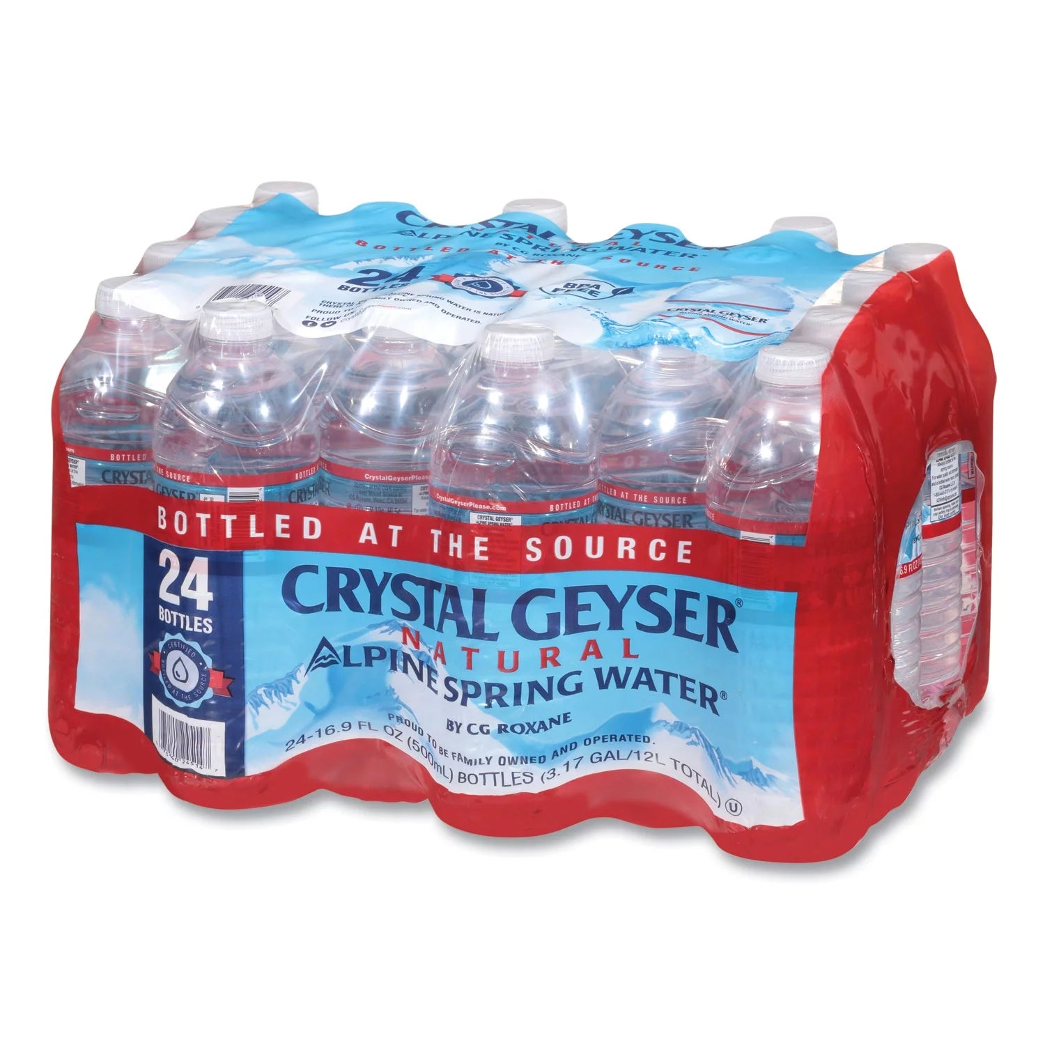 Crystal Geyser Alpine Spring Water, 16.9 oz, 24 Pack X421957