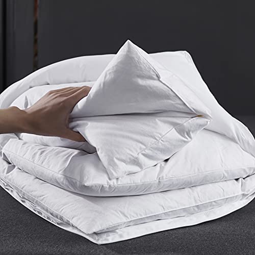 Three Geese Adjustable Goose Feather Pillow, King Size, Cotton Cover T2665