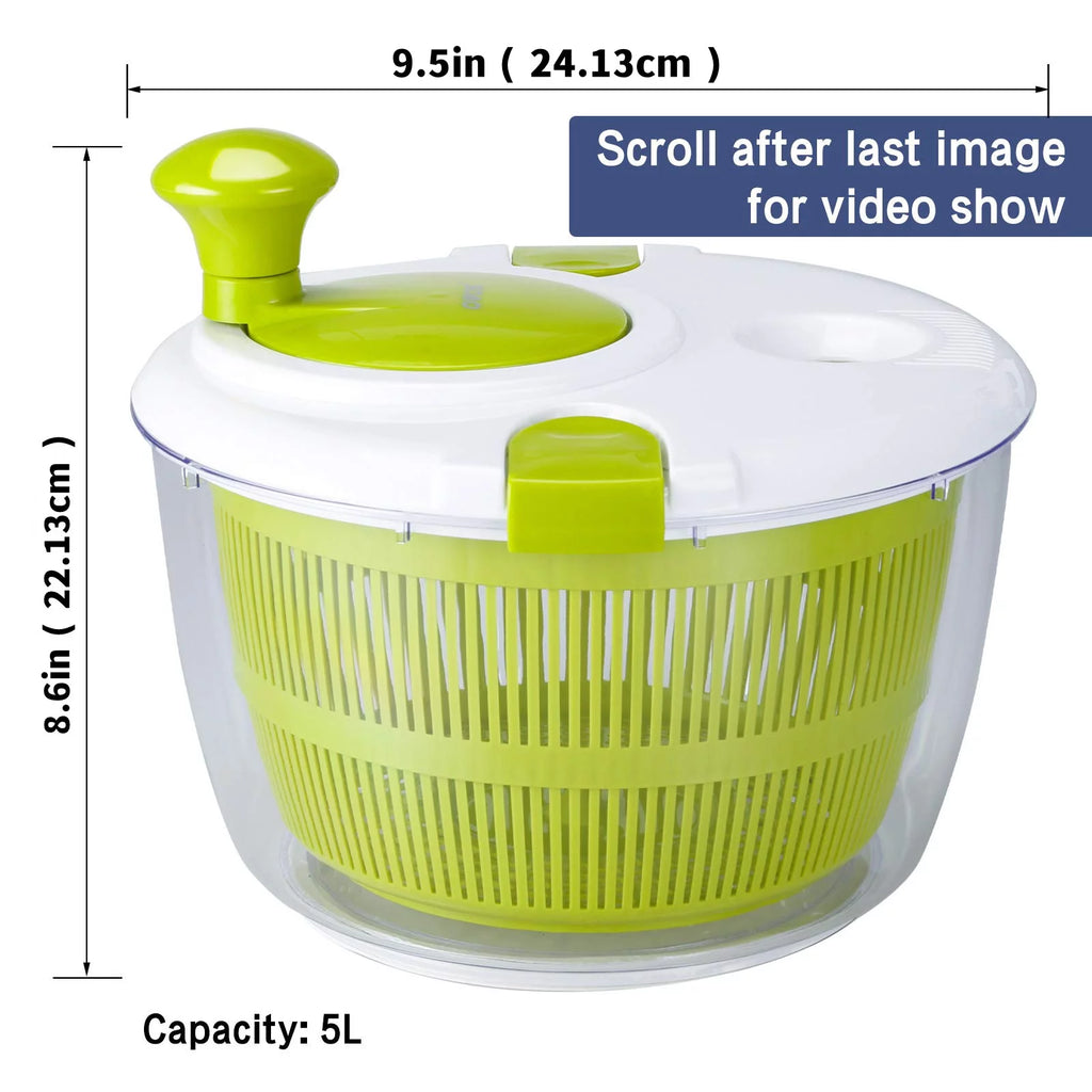 Salad Spinner 5L Fruit and Vegetable Washer Dryer E201