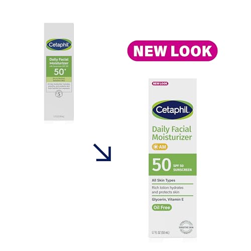Cetaphil Daily Facial Moisturizer SPF 50, 1.7 Fl Oz (Pack of 2) S40037
