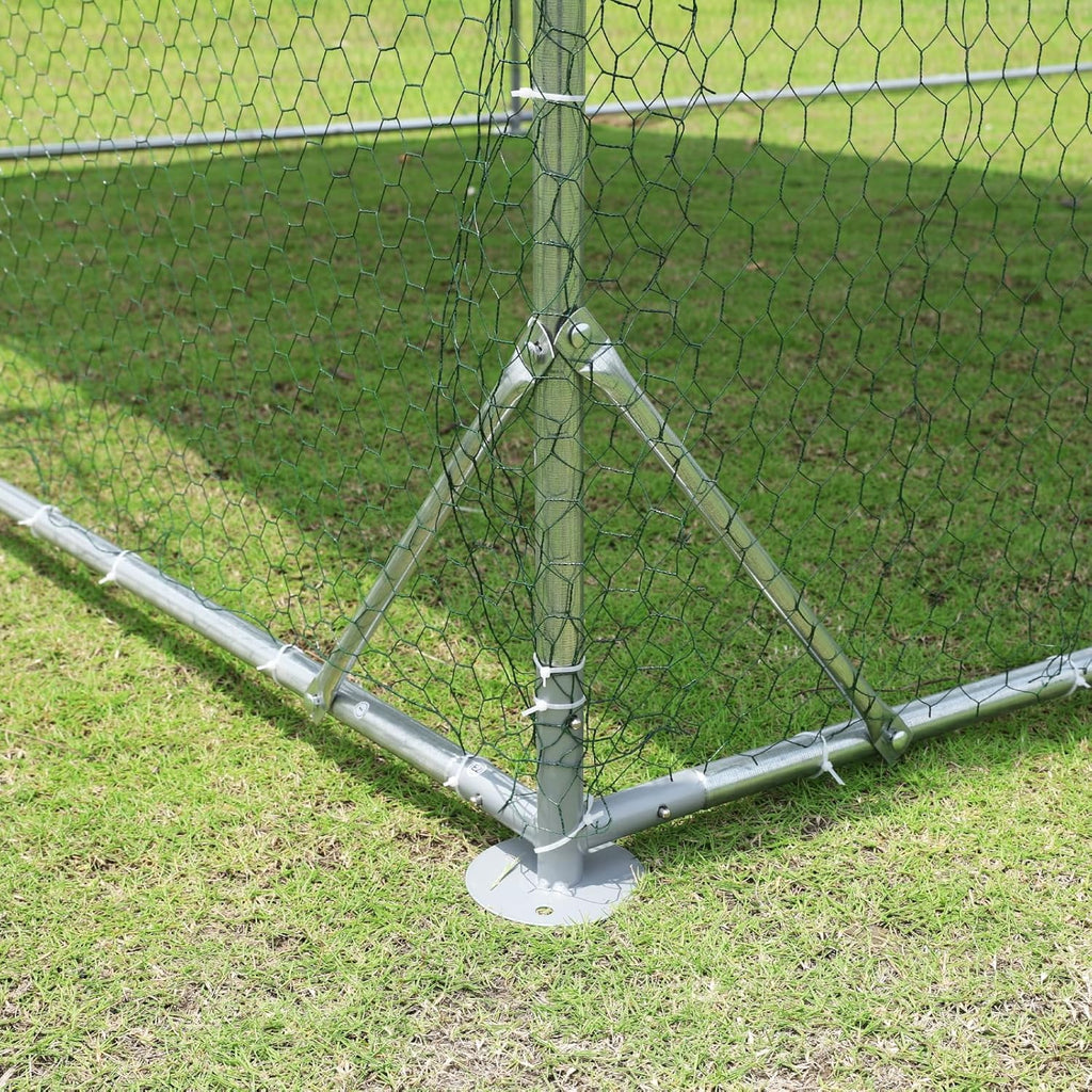 Large Metal Chicken Coop Walk-in Poultry Cage with Waterproof Cover P7504