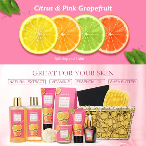 Luxury Bath & Body Set for Women Lavender & Honey Spa Basket 20Pcs Q841789