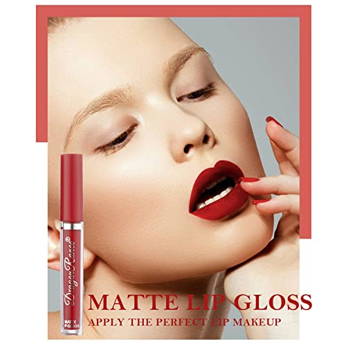 Matte Liquid Lipstick Set - Long-Lasting Waterproof Lip Stain (Light Red) W889