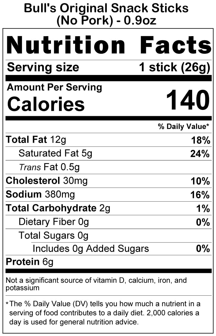 Bull's Original 0.9oz Snack Sticks 24 Count Box A310017
